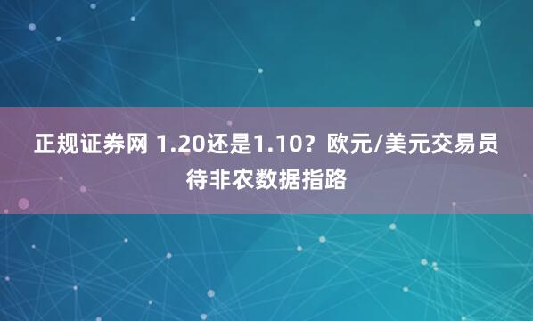 正规证券网 1.20还是1.10？欧元/美元交易员待非农数据指路